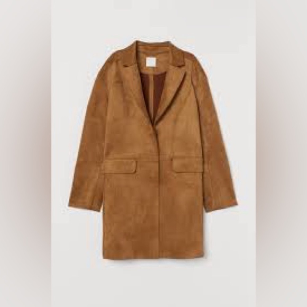 H& M | Faux Suede Cognac Coat